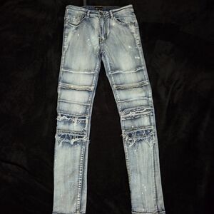 Men's Distressed Light Blue Jeans